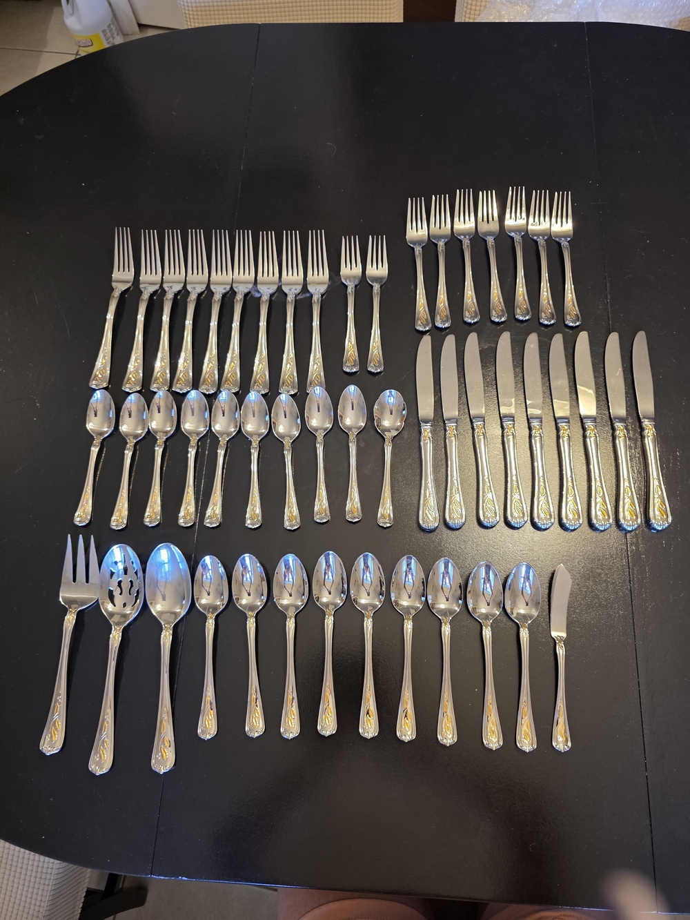 50 Piece Lenox Golden Holiday Stainless Flatware Setting For 9 Beautiful!!